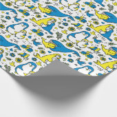 Kleuren van Oekraine Kinder Blauw Geel Dier Moeder Cadeaupapier (Hoek)