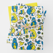 Kleuren van Oekraïne Kinder Blauw Geel Wit Inpakpapier Vel (In situ)