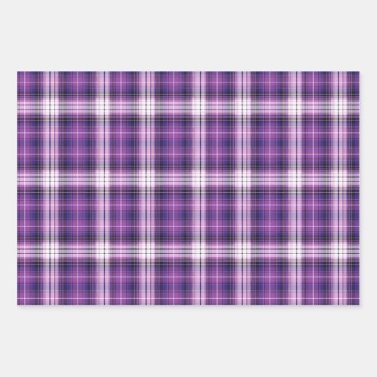 Kleuren van Paarse, roze en witte Plaid Inpakpapier Vel (Voorkant 3)