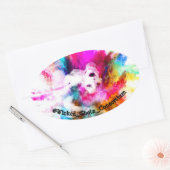 Kleuren van Passie Ovale Sticker (Envelop)