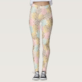Kleuren van pasta abstract sterburstpatroon leggings (Voorkant)
