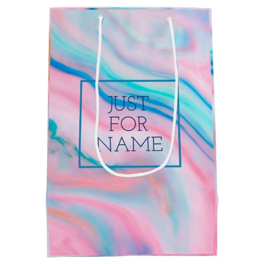 Kleuren van pasta die abstracte marmersteen van de medium cadeauzakje (Achterkant)