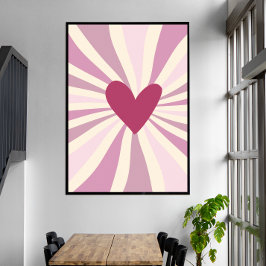 Kleuren van Pink Groovy Heart Poster