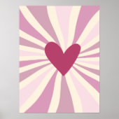 Kleuren van Pink Groovy Heart Poster (Voorkant)