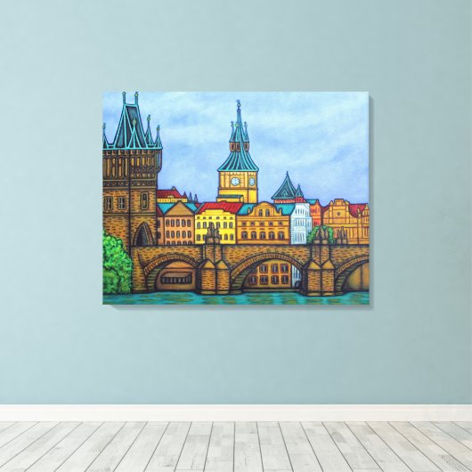 Kleuren van Prague Canvas Print (Insitu (Houten vloer))