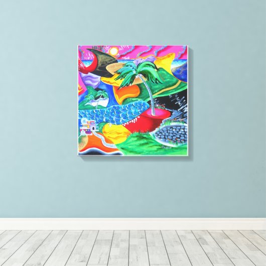 Kleuren van Puerto Rico - Caraïben Canvas Afdruk (Insitu (Houten vloer))