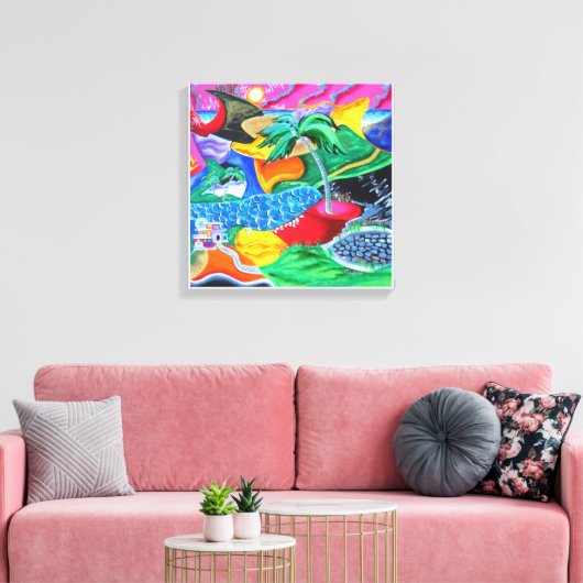 Kleuren van Puerto Rico - Caraïben Canvas Afdruk (Insitu (Woonkamer))