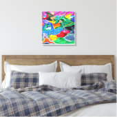 Kleuren van Puerto Rico - Caraïben Canvas Afdruk (Insitu (Slaapkamer))