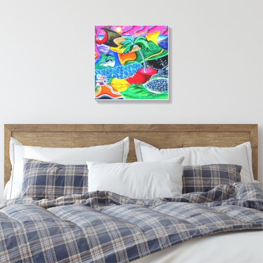 Kleuren van Puerto Rico - Caraïben Canvas Afdruk (Insitu (Slaapkamer))