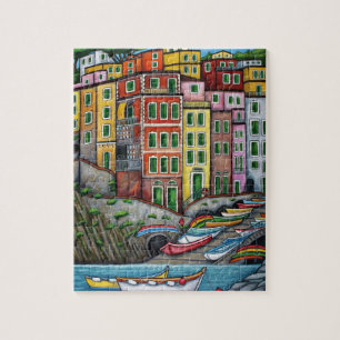 Kleuren van Riomaggiore, Cinque Terre Puzzle Legpuzzel