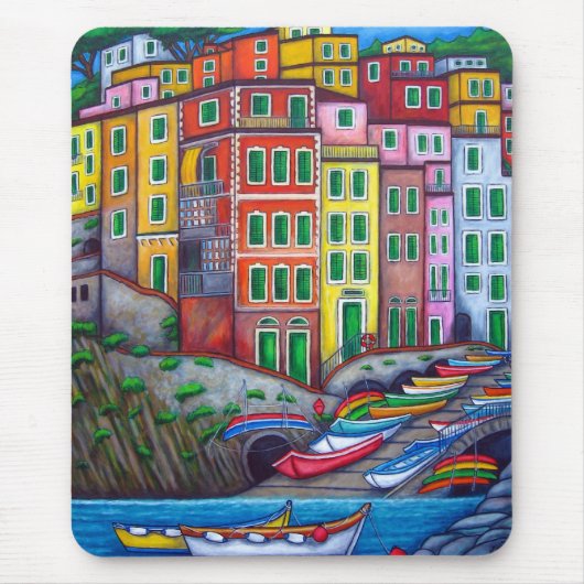 Kleuren van Riomaggiore - Mousepad Muismat (Voorkant)