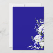 Kleuren van Royal Blue Ivory Floral Wedding Kaart (Achterkant)