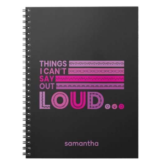 Kleuren van roze dingen die ik niet hardop kan zeg notitieboek (Voorkant)