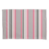 Kleuren van roze en grijs gestreepte Kussenslopen (Voorkant-Links)