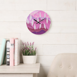 Kleuren van roze Natuur wandklok