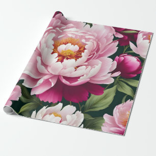 Kleuren van roze pioenen cadeaupapier