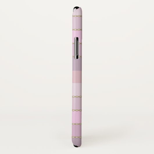 Kleuren van roze strepen gepersonaliseerd monogram Case-Mate iPhone case (Achterkant / rechts)