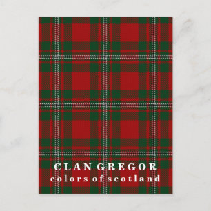 Kleuren van Schotland Clan Gregor Tartan Briefkaart