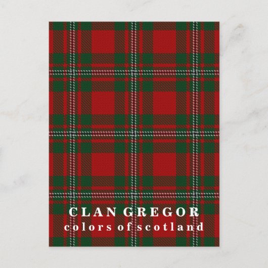 Kleuren van Schotland Clan Gregor Tartan Briefkaart (Voorkant)