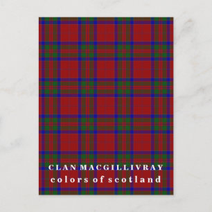 Kleuren van Schotland Clan MacGillivray Tartan Briefkaart