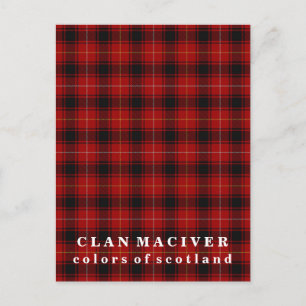 Kleuren van Schotland Clan MacIver Tartan Briefkaart