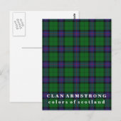 Kleuren van Scotland Clan Armstrong Tartan Briefkaart (Voorkant / Achterkant)