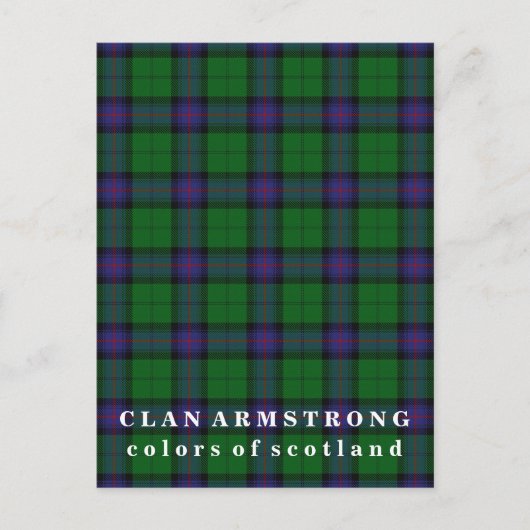 Kleuren van Scotland Clan Armstrong Tartan Briefkaart (Voorkant)