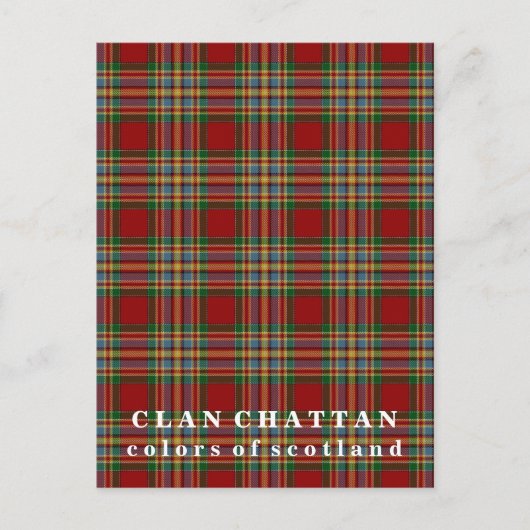 Kleuren van Scotland Clan Chattan Tartan Briefkaart (Voorkant)