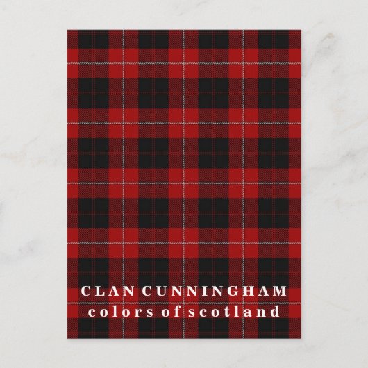 Kleuren van Scotland Clan Cunningham Tartan Briefkaart (Voorkant)
