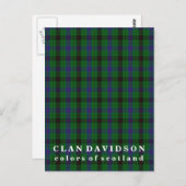 Kleuren van Scotland Clan Davidson Tartan Briefkaart (Voorkant / Achterkant)