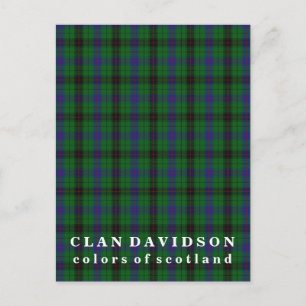 Kleuren van Scotland Clan Davidson Tartan Briefkaart