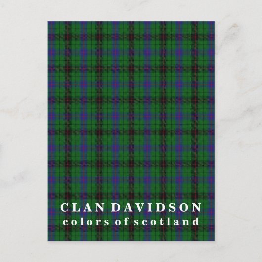 Kleuren van Scotland Clan Davidson Tartan Briefkaart (Voorkant)