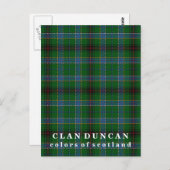 Kleuren van Scotland Clan Duncan Tartan Briefkaart (Voorkant / Achterkant)