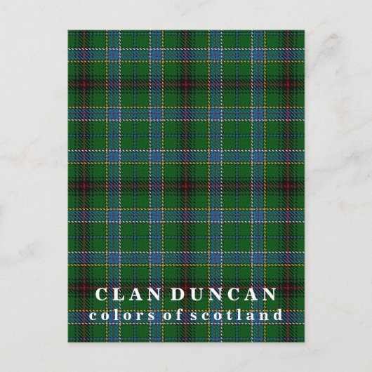 Kleuren van Scotland Clan Duncan Tartan Briefkaart (Voorkant)