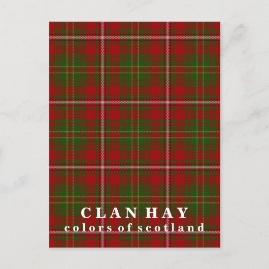 Kleuren van Scotland Clan Hay Tartan Briefkaart (Voorkant)