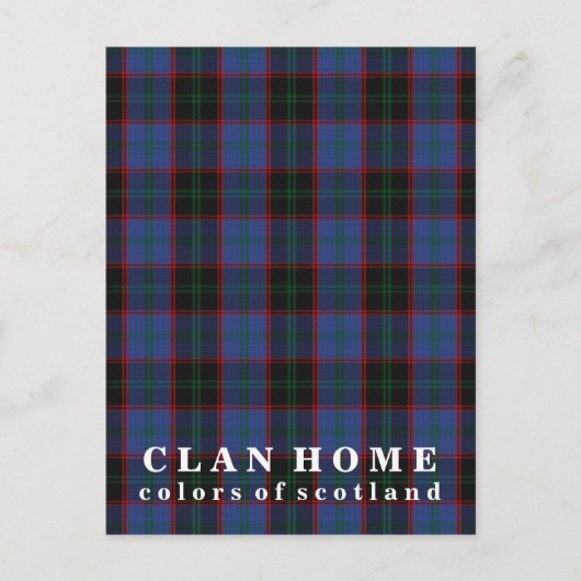 Kleuren van Scotland Clan Home Tartan Briefkaart (Voorkant)