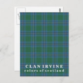 Kleuren van Scotland Clan Irvine Tartan Briefkaart (Voorkant / Achterkant)
