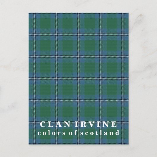 Kleuren van Scotland Clan Irvine Tartan Briefkaart (Voorkant)