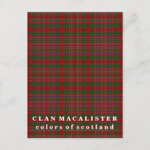 Kleuren van Scotland Clan MacAlister Tartan Briefkaart