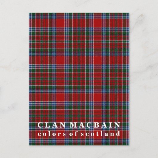 Kleuren van Scotland Clan MacBain Tartan Briefkaart (Voorkant)