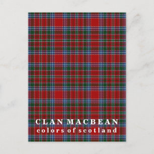Kleuren van Scotland Clan MacBean Tartan Briefkaart
