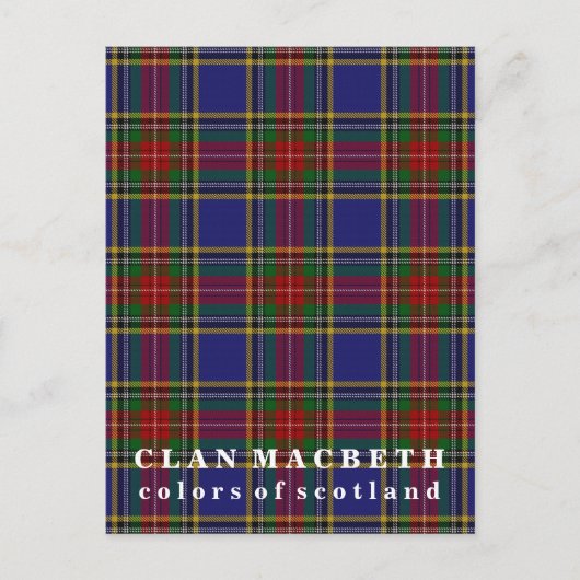 Kleuren van Scotland Clan MacBeth Tartan Briefkaart (Voorkant)