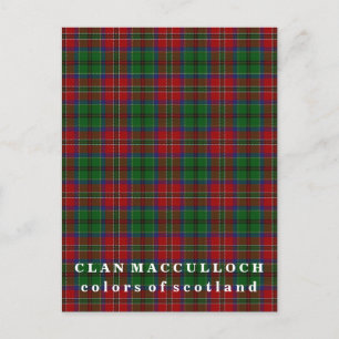 Kleuren van Scotland Clan MacCulloch Tartan Briefkaart