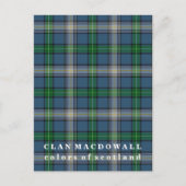 Kleuren van Scotland Clan MacDowall Tartan Briefkaart (Voorkant)