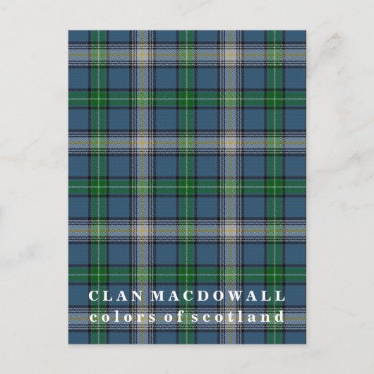 Kleuren van Scotland Clan MacDowall Tartan Briefkaart (Voorkant)