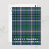 Kleuren van Scotland Clan MacDowell Tartan Briefkaart (Voorkant / Achterkant)