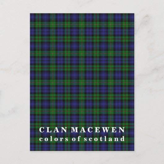 Kleuren van Scotland Clan MacEwen Tartan Briefkaart (Voorkant)