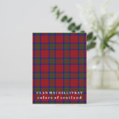 Kleuren van Scotland Clan MacGillivray Tartan Briefkaart (Staand voorkant)