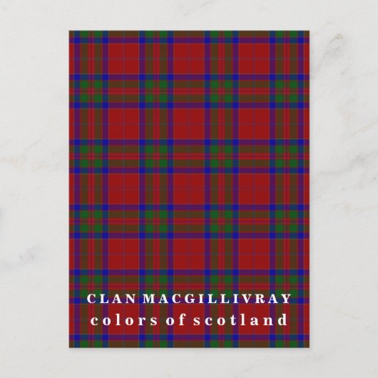 Kleuren van Scotland Clan MacGillivray Tartan Briefkaart (Voorkant)