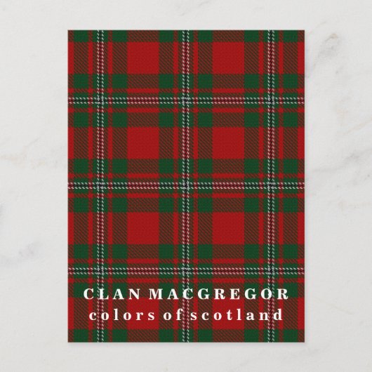 Kleuren van Scotland Clan MacGregor Tartan Briefkaart (Voorkant)